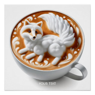 Poster Coupe Imaginaire Cute Coffee Fox