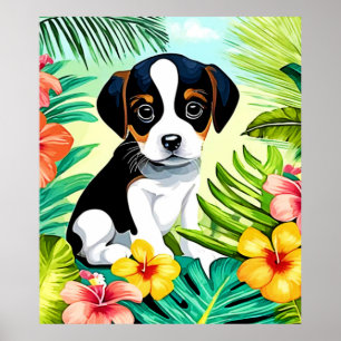 Poster Coupe mignonne au paradis