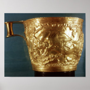 Poster Coupe, représentation d'un taureau chargé