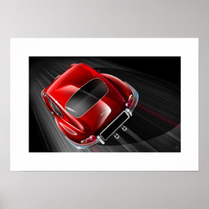 Poster Coupe rouge Jaguar E-Type