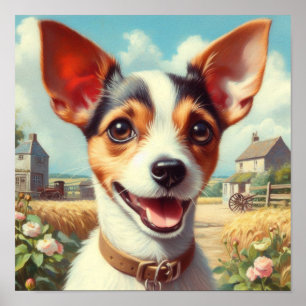 Poster Coupe Toy Fox Terrier Peinture