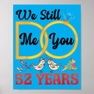 Poster Couple 52e anniversaire de mariage Marié 52 ans