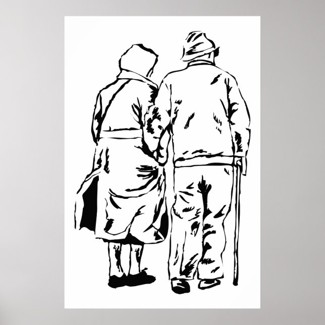Poster Couple âgé (Devant)