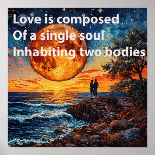 Poster 🌊 Couple Amour Coucher de Soleil Marin Citation d