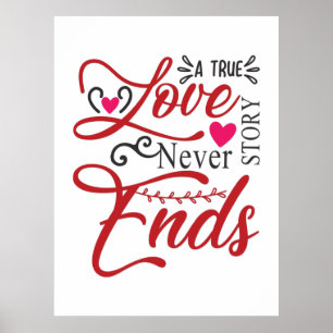 Poster Couple Art Une Véritable Histoire D'Amour Jamais F