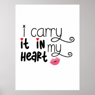 Poster Couple Cadeau Je Le Porte Dans Mon Coeur