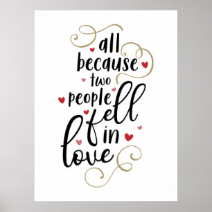 Poster Couple Cadeau Tout Parce Que Deux Personnes Tomben