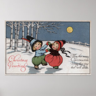 Poster Couple Dancing in Moonlight