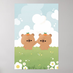 Poster Couple de Capybara romantique