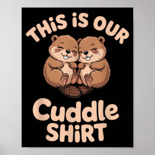 Poster Couple de castors mignons C'est notre câlin