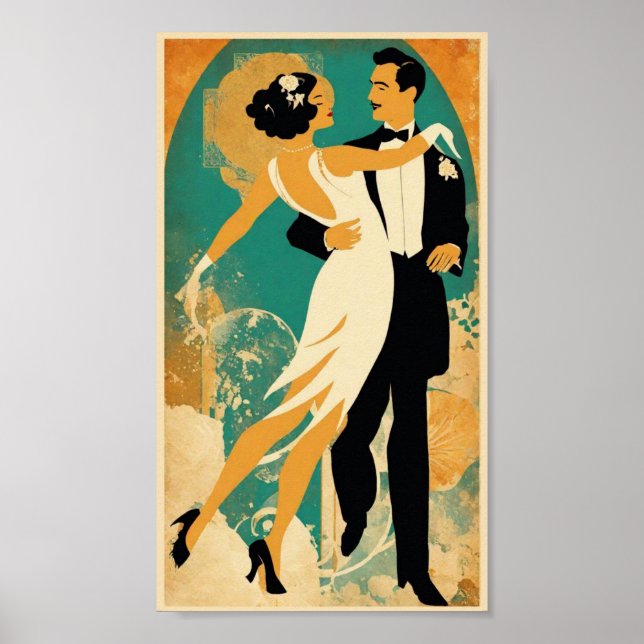 Poster couple de danse vintage (Devant)