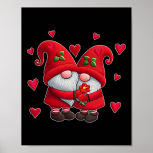 Poster Couple de nains Costume de la Saint-Valentin coeur