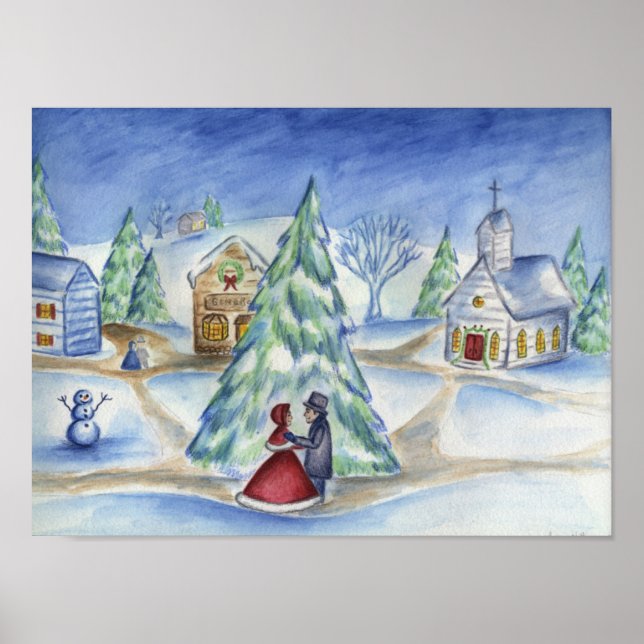 Poster Couple de Noël victorien (Devant)