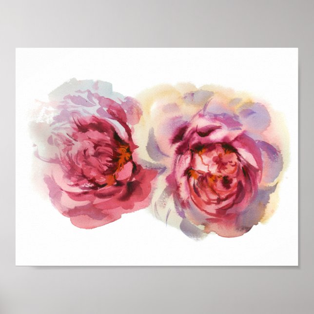 Poster couple de pivoines (Devant)