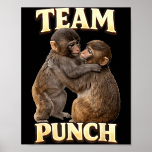 Poster Couple de singes bébés équipe Punch avec un nouvel
