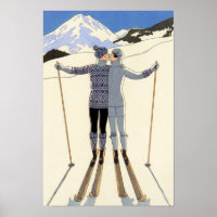 Couple de ski romantique