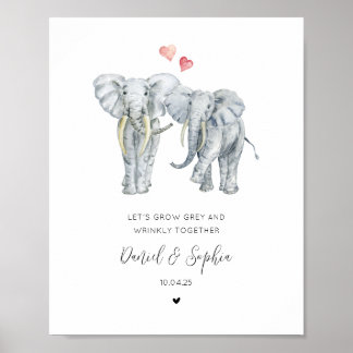 Poster Couple d'éléphants