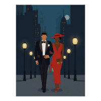 Couple des années 1920 se promenant