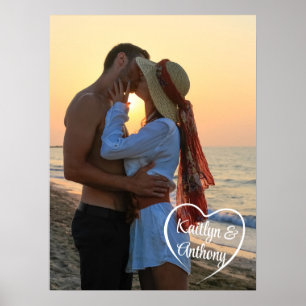 Poster Couple Love Heart Photo Names