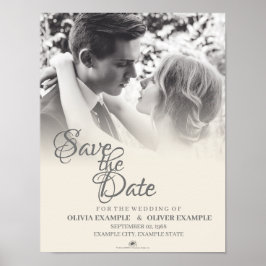 Poster Couple Mariage baiser en monochrome