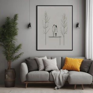 Poster Couple minimaliste Art moderne