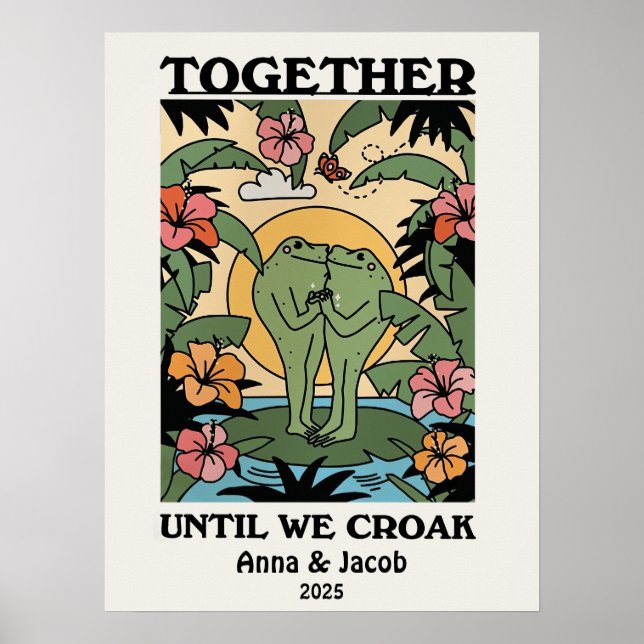 Poster Couple personnalisé Grenouille personnalisée Deux  (Devant)