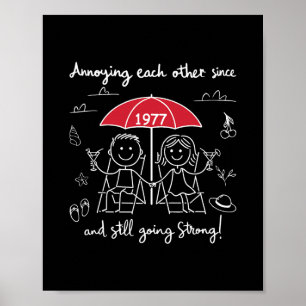 Poster Couple qui s'agace depuis 1977 Mariage Anni