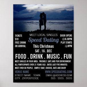 Poster Couple romantique, publicité pour un événement de 
