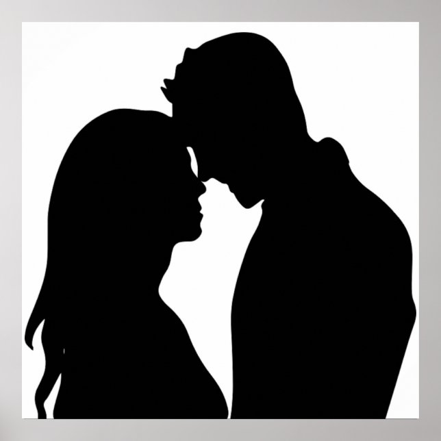 POSTER COUPLE ROMANTIQUE SILHOUETTE (Devant)