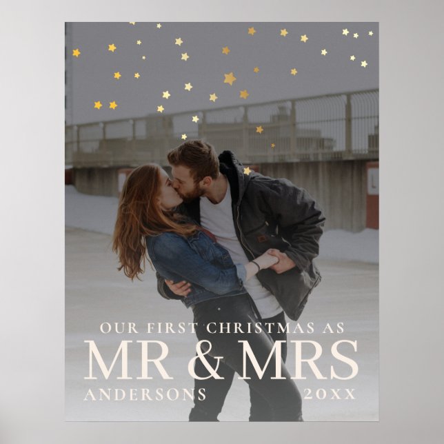 Poster Couple sombre avec des étoiles pour Noël (Devant)