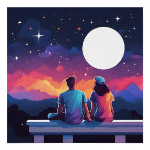 Poster Couple stargazing