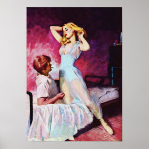 Poster Couple Vintage Pulp Magazine Couverture Art