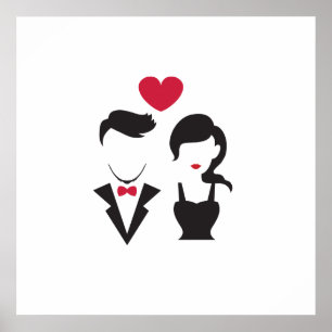 Poster Couples de silhouette