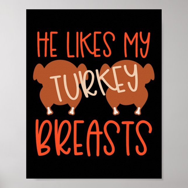 Poster Couples De Thanksgiving Turquie Breast Elle Aime M (Devant)