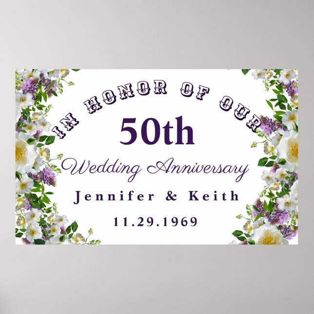 Poster Couples personnalisés 50e anniversaire de Mariage (Devant)