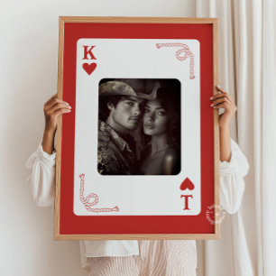 Poster Couples personnalisés Western Jouer carte cadeau