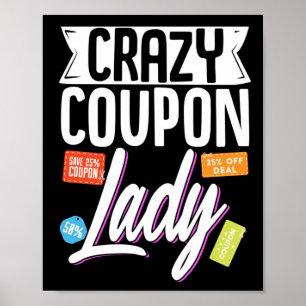 Poster Couponer Couponer Crazy Coupon dame