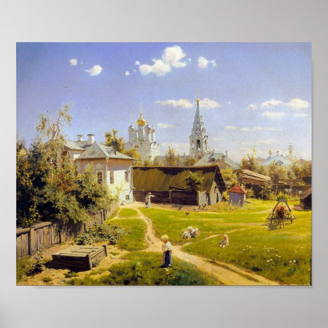 Poster Cour de Moscou par Vasily Polenov (Devant)