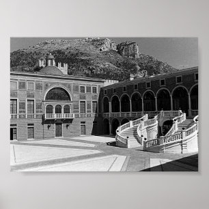 Poster Cour de palais de la Principauté de Monaco vintage