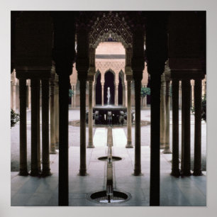 Poster Cour des lions commencés pendant le règne de