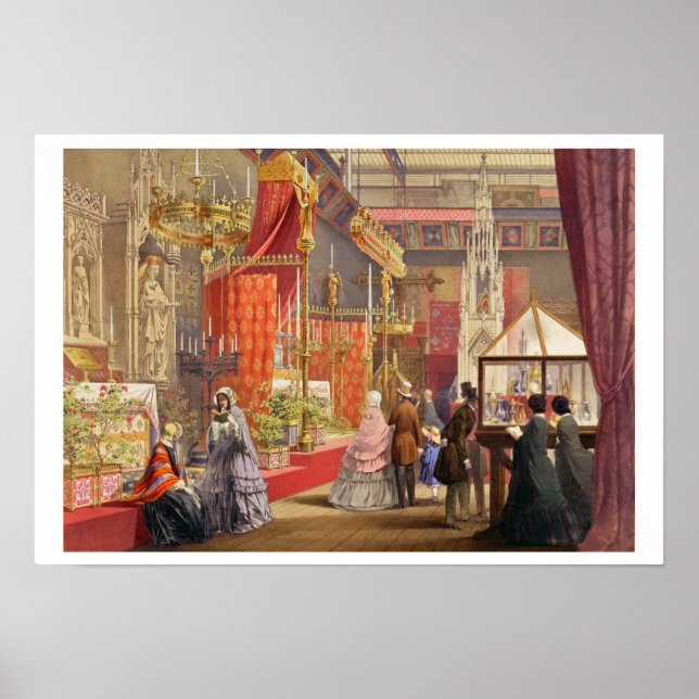 Poster Cour médiévale, dessinée par Pugin, plaque 40 de ' (Devant)