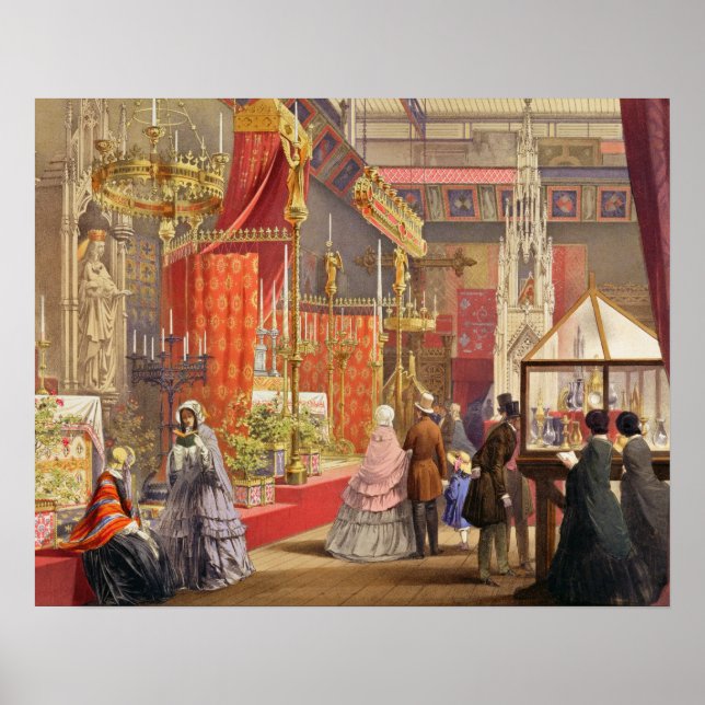 Poster Cour médiévale, dessinée par Pugin, plaque 40 de ' (Devant)
