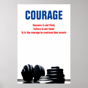 Poster Courage Bodybuilding Formation Motivation