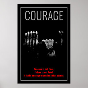 Poster Courage Bodybuilding Formation Motivation