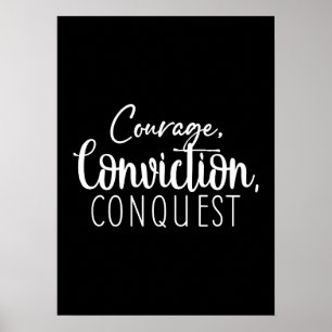 Poster Courage Conquête - Gym Hustle Succès Motivation