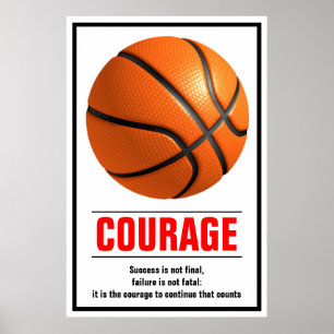 Poster Courage de succès Basketball Motivation