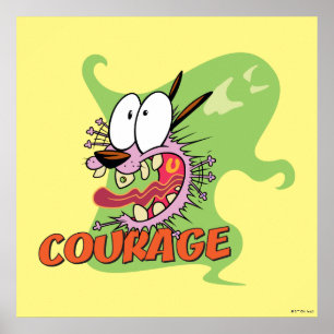 Poster Courage du chien lâché   Graphique fantôme