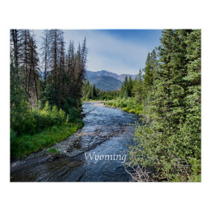 Poster Courant de Wyoming Winding (étiqueté)
