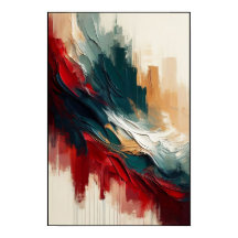 Courants Abstraits sur toile crème