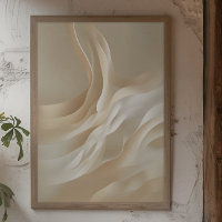 "Courants doux" | Art Abstrait beige